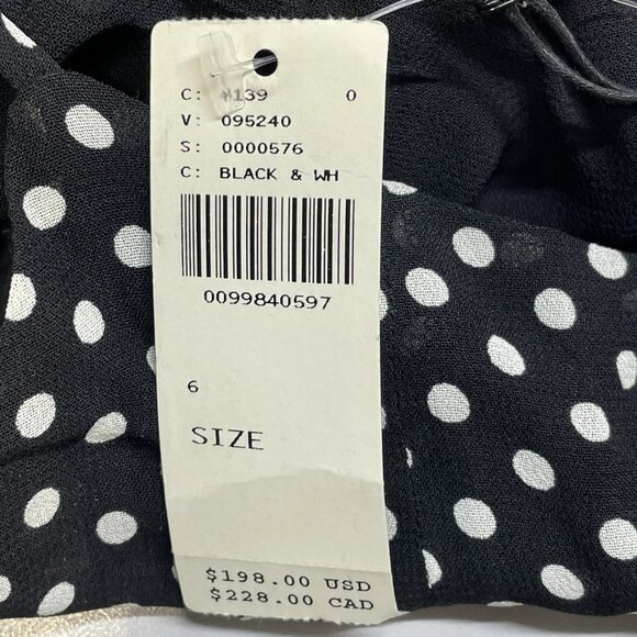 NEW REFORMATION Women’s Annelise Mini Dress in Black Polka Dot Size 6 - Picture 8 of 9